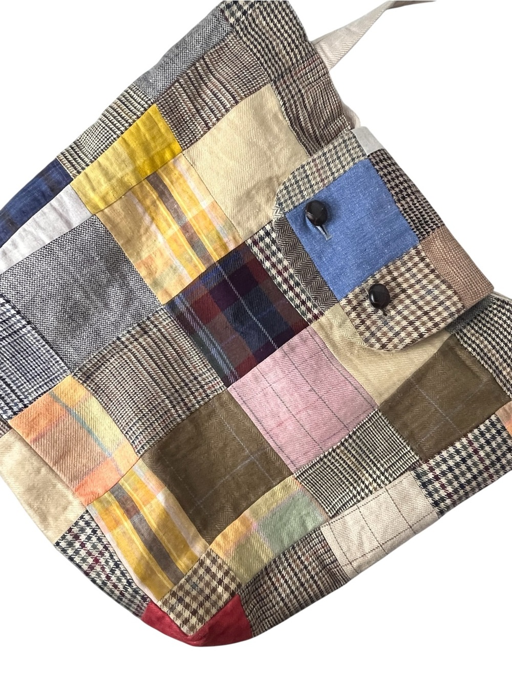 Hanna Hats of Donegal Handcrafted Patchwork Pure Irish Linen Tote Shoulder Bag - Picture 2 of 9